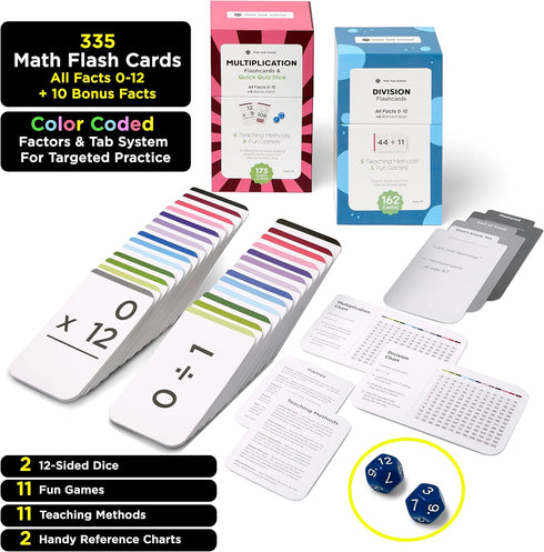 335 1 012 26, Think Tank Scholar Multiplication & Division Flash Cards (Award Winning) Fact Per Card with Visual Aids