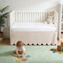 100% 28"x 52" 14" 4-Sided Cotton Scallop Edge Crib Bed Skirt, with Drop, Soft Breathable Cotton Bedding Skirt for Baby