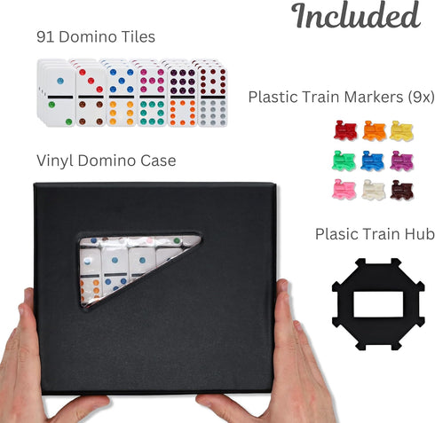 Set Premium Double Twelve Mexican Train Dominoes