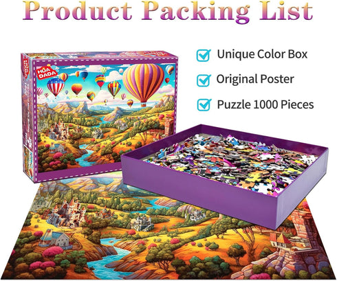Jigsaw Puzzles for Adults 1000 Piece Puzzle for Adults 1000 Pieces Puzzle 1000 Pieces-Whimsical Hot Air Balloon