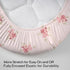 47"x24", 3 Pack Nap Mat Sheet Pink Floral Baby Crib Sheets Fitted Elastic Corners, Preschool Day Care Rest Mat Cover