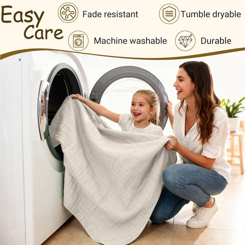 47x47 ZPECC Muslin Toddler Blanket Thicker, Organic Cotton Kids Quilt Hypoallergenic for Baby Essentials Crib Stroller
