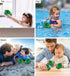 DolliBu Train Bath Buddy Squirter - Floating Green Rubber Bath Toy - Fun Water Play for Toddlers