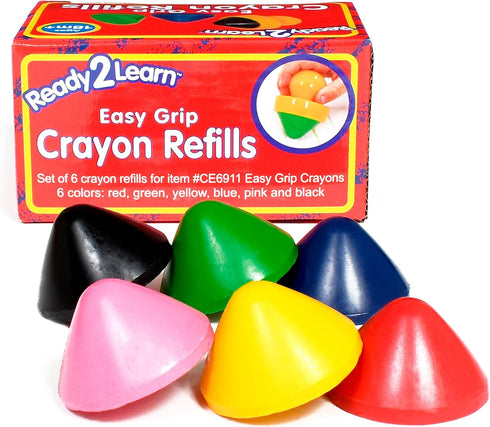 READY 2 LEARN Easy Grip Crayons Refills - 6 Colors - Ages