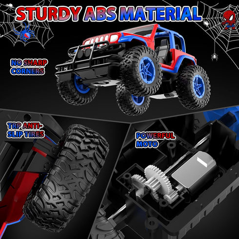 NQD Spider RC Car for Kids, 2.4GHz Off Road Truck, All Terrain SUV Jeep Toy for Boys Age 3-8 Birthday