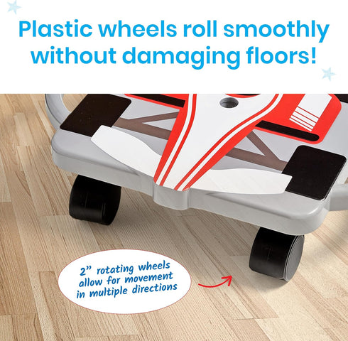 hand2mind Red Speedway Racer Scooter Board, Floor Scooter Board, Gross Motor Toys, Kids Exercise & Physical Education