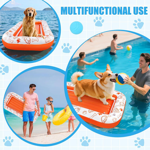 55x35/60x35 Inch 110/220 Lbs Large Dog Pool Float, Dog Float Raft for Pool Lake River, Puncture Proof Dogs Floatie Boat