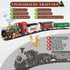 PaLeyFer Set 3 8 Kids Electric Train - Remote Control w/Smoke, Sounds, Lights - Rechargeable for Christmas Tree - Train