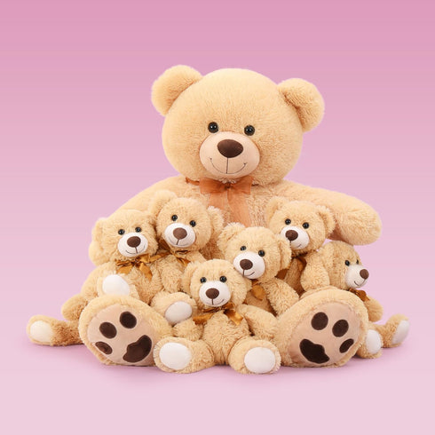 MaoGoLan 7Pcs Bulk Teddy Bears Stuffed Animals, Soft Mini Teddy Bears for Baby Shower and Party