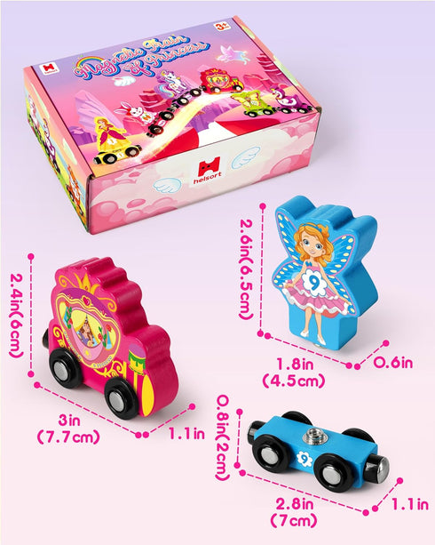 Helsort Set Ages3-5, Wooden Number Train for Toddlers, Magnetic Unicorn Trains Toys, Numbers Matching Game for Toddler