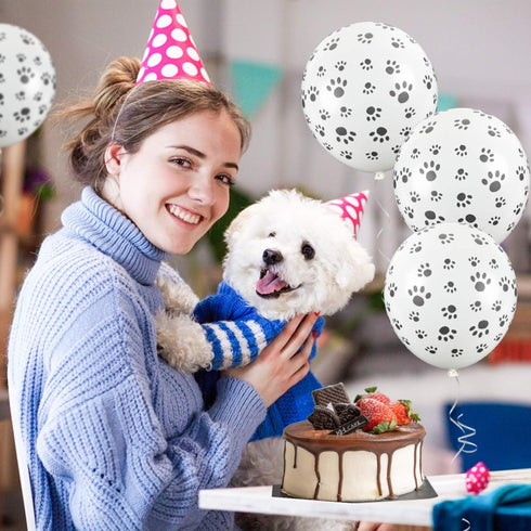 Koogel Paw Print Balloons - 100 PCS 12 Inch Dog Balloons for Birthday Party Decoration