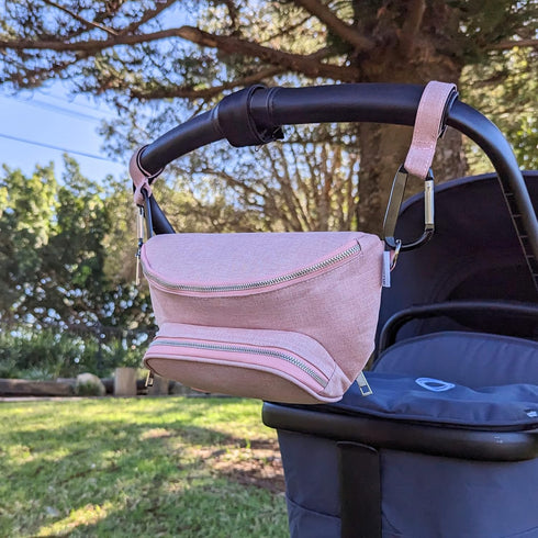Suessie Fanny Pack Diaper Bag with Baby Changing Pad & Waterproof Wipes Pocket, Stroller Organizer