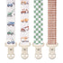 Stadela Baby Fabric Pacifier Clip Holder, Plastic Clip, 4Pack, Construction Pattern, Otto