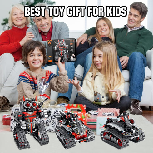VINTOP 3-in-1 6-12, 419 STEM Remote & APP Controlled Coding Robot Building Kit for Boys Pcs RC Robot/Tank/Car
