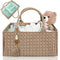 MOMINSIDE Diaper Caddy Organizer, Baby Diaper Caddy Organizer with Handle Baby Basket