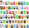 64 Pieces Mini Plush Animals Toys Set - Cute Small Stuffed Animal Keychain Jungle Animal Decor for Parties