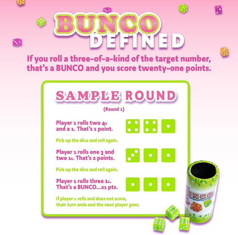 Continuum Games Box of Bunco Game Kit for Ladies Night - 2-12 Players