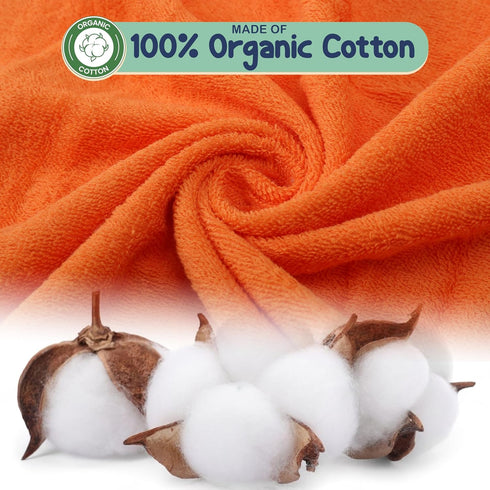 100% 3D Mother's Choice Organic Cotton Baby Hooded Towel Ultra-Soft & Absorbent Baby Bath Towels for Newborn