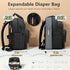 Backpack Expandable Diaper Bag for Dad and Mom Large Capacity Baby Diaper Bag with Premium Leather, Changing Pad