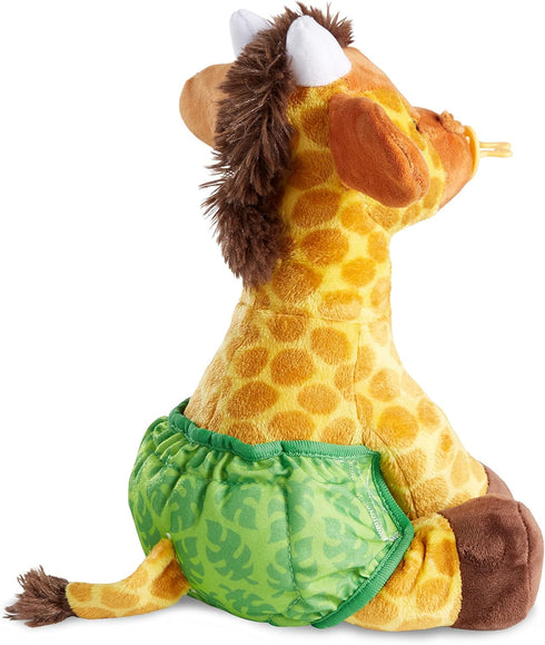 Melissa & Doug 11-Inch Baby Giraffe Plush Stuffed Animal - Includes Pacifier, Diaper, and Baby Bottle