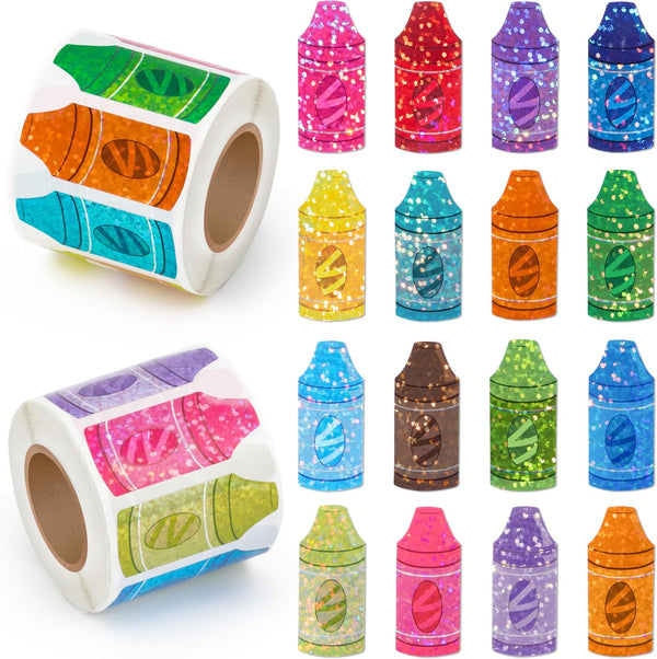 BeYumi Colorful Laser Crayon Sticker - 1000Pcs Back to School Laser Crayon