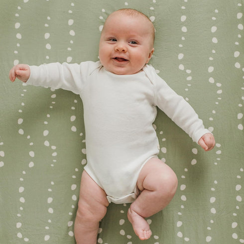Sage Stones Organic Cotton Crib Sheet - Premium Percale for Cribs