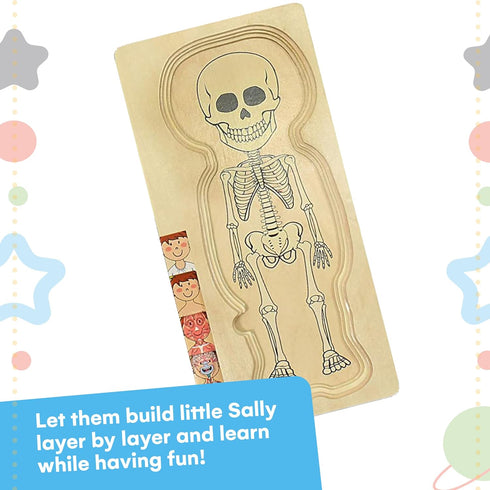 Kidzlane Girl Wooden My Body Puzzle - 29 Piece Girls Anatomy Puzzle for Kids Ages 3 Plus