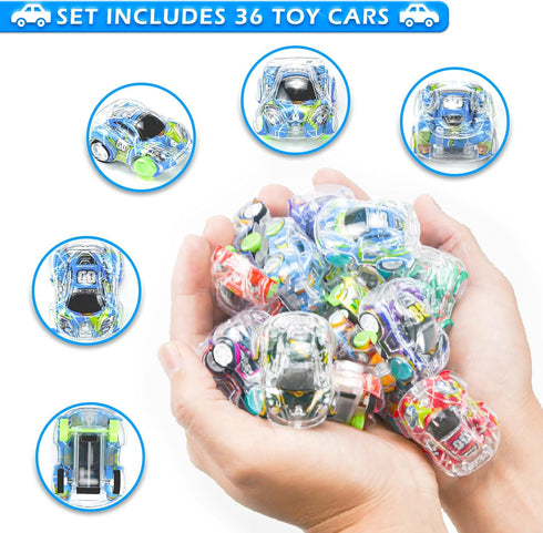 36Pcs Mini Pull Back Cars Set for Toddlers, Pull Back Racing Vehicles, Classroom Prizes, Easter Birthday Gift