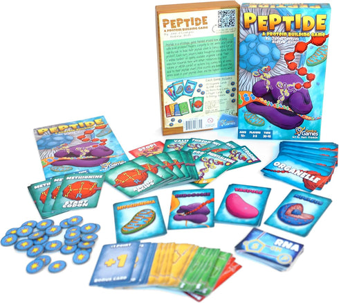 Genius Games Peptide: A Protein Building Game | A Strategy Card Game with Accurate Science for Gamers and Teachers |