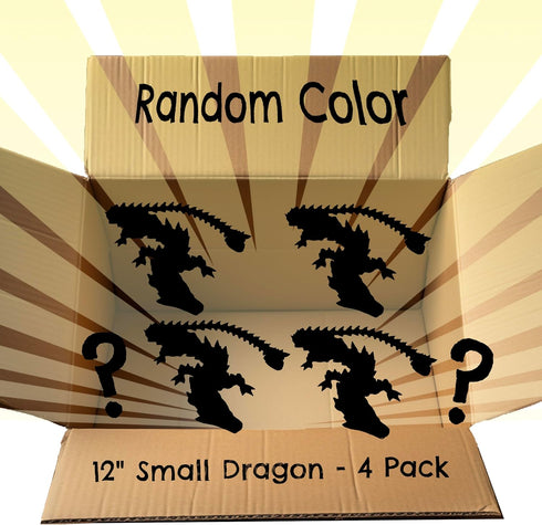 MunnyGrubbers 4 Pack Small 12" Crystal Dragon Fidget Toy, 3D Printed Flexible Articulating Dragon Collectible