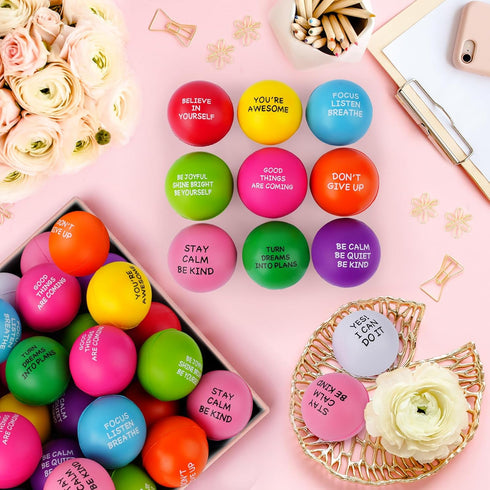100PCS SHQDD Stress Balls for Adults, Foam Stress Relief Toys for Kids & Adults, Bulk Squeeze Balls for Office Relief