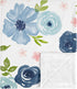 Sweet Jojo Designs Navy Blue and Pink Watercolor Floral Baby Girl Receiving