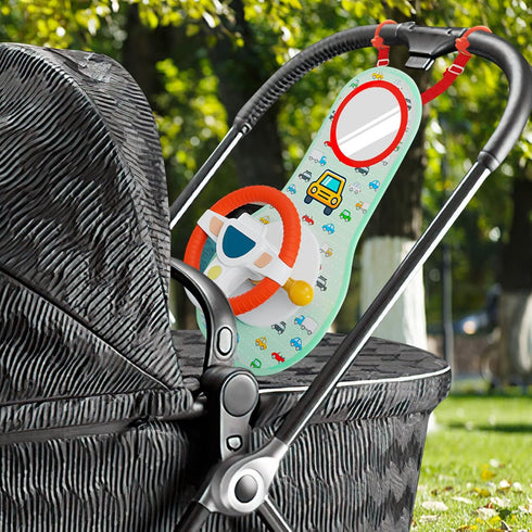 6-12 COVTOY Baby Car Seat Toys for Infants with Mirror, Steering Wheel, Music Lights, Driving Sounds - Months