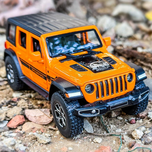 Compatible 1/32 Wrangler Alloy Diecast Pull Back Model Car with Light and Sound Toy Vehicle for Kids, Orange