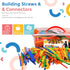 Playlearn Large 816 Piece Straws Builders Construction Toy - 8 Inch Full Size Straws, Giant Pack with Wheels