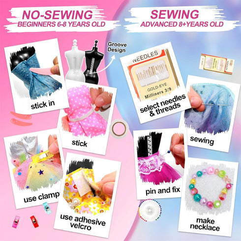 1500+PCS 5 6 7 8 9 10 11 12+ Axirata Fashion Designer Kit for Girls with Fashion Sketchbook & Mannequins, Creativity