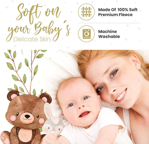 Paishanas Baby Monthly Milestone Blanket Woodland Boy Girl Gender Neutral Gift for Baby Shower Photo Blanket