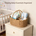 wwmayfeel Diaper Caddy Organizer, Paper Rope Storage Baskets Nursery Bin with Removable Divider, Portable Car Organizer