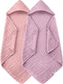 SWEET DOLPHIN Muslin Hooded Baby Bath Towels - 2 Pack 100% Cotton