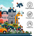 1000 Piece Puzzle for Adults, Small Town Scenery Jigsaw Puzzle, Impossible Puzzles Game, Interlock Perfectly No Dust