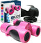 THINKPEAK 8x21 Binoculars for Kids 8-12, Birthday Gifts for Boys and Girls, Pink Color