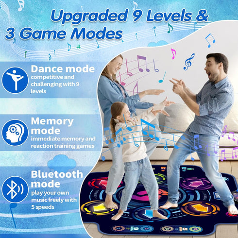 6-Button, 9 3 4-8, 8-12 Kids Electronic Dance Pad with Music Dance Game Mat with Built-in Music Levels and Modes