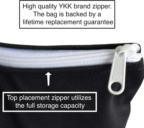 MOM & BAB Wet Bags for Baby Cloth Diapers - Travel Wet Dry Bag for Diaper Bag, Gym, Water & Odor Resistant (Black &