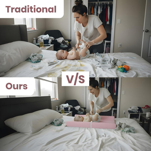 KRYSO Baby Changing Pad Soft Vegan Leather Changing Pad, Waterproof and Wipeable Diaper Changing Mat, Easy-to-Clean