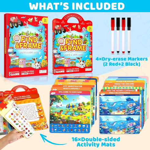 3-5, Search and Find Activity Book for Kids Ages Preschool Learning Activities, Toddler Toys Travel Games, Kids Busy
