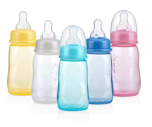 Nuby Standard Neck Tinted Feeding Nurser, 1 Count (Pack of 1), Colors