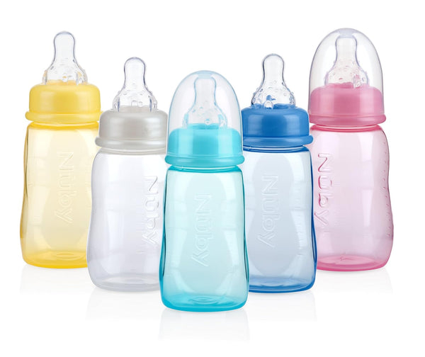 Nuby Standard Neck Tinted Feeding Nurser, 1 Count (Pack of 1), Colors