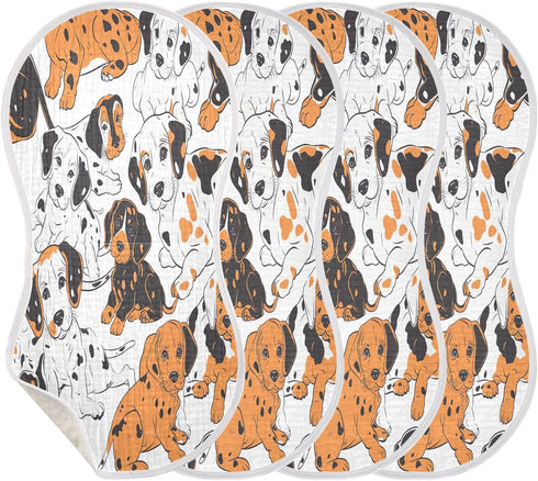 YEGAME Set 1 11 22 Inch Muslin Baby Burp Cloths of - Cute Dog Super Absorbent Cotton Burping Rags Soft Baby Washcloths