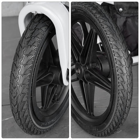 Front 12/12.5×1.75/2.125/2.25 & Rear 16×1.75/2.125 Tires and Tubes (1+2) for 3-Wheeler Jogging Troller Models
