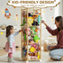 55.12in Stuffed Animal Storage Zoo with Wheels and Twinkling Bee String Lights, Large Wooden Stuffed Animal Storage